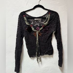 Crochet flower blouse